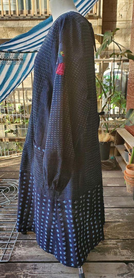 久留米絣の割烹着、エプロン