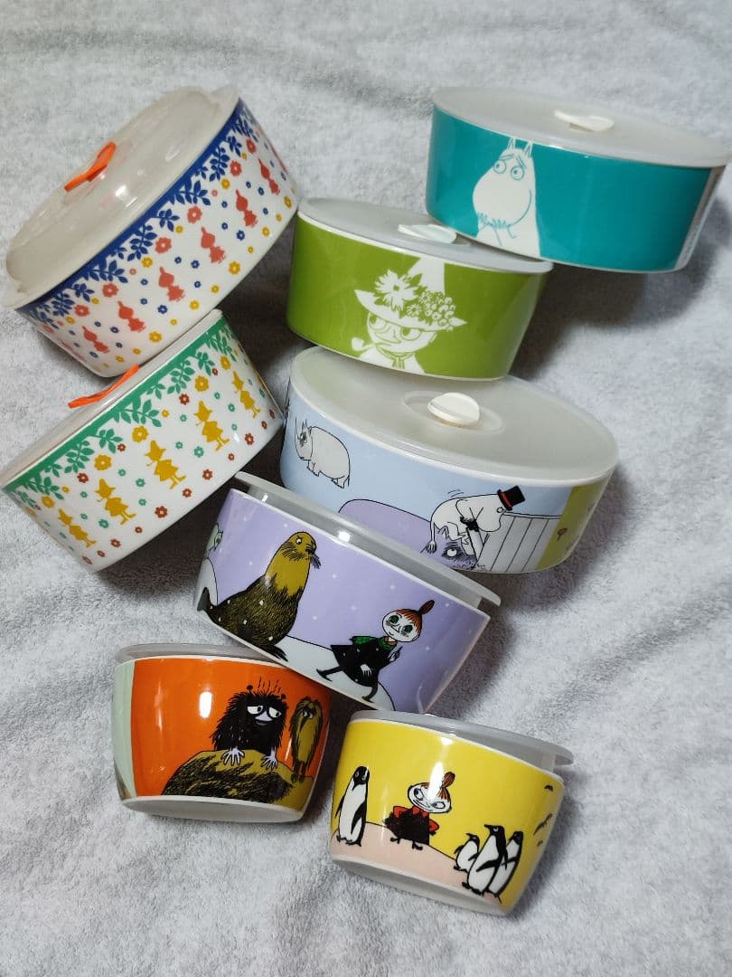 MOOMIN ムーミンキャラクター保存容器セット 陶器 まとめ売り 8個