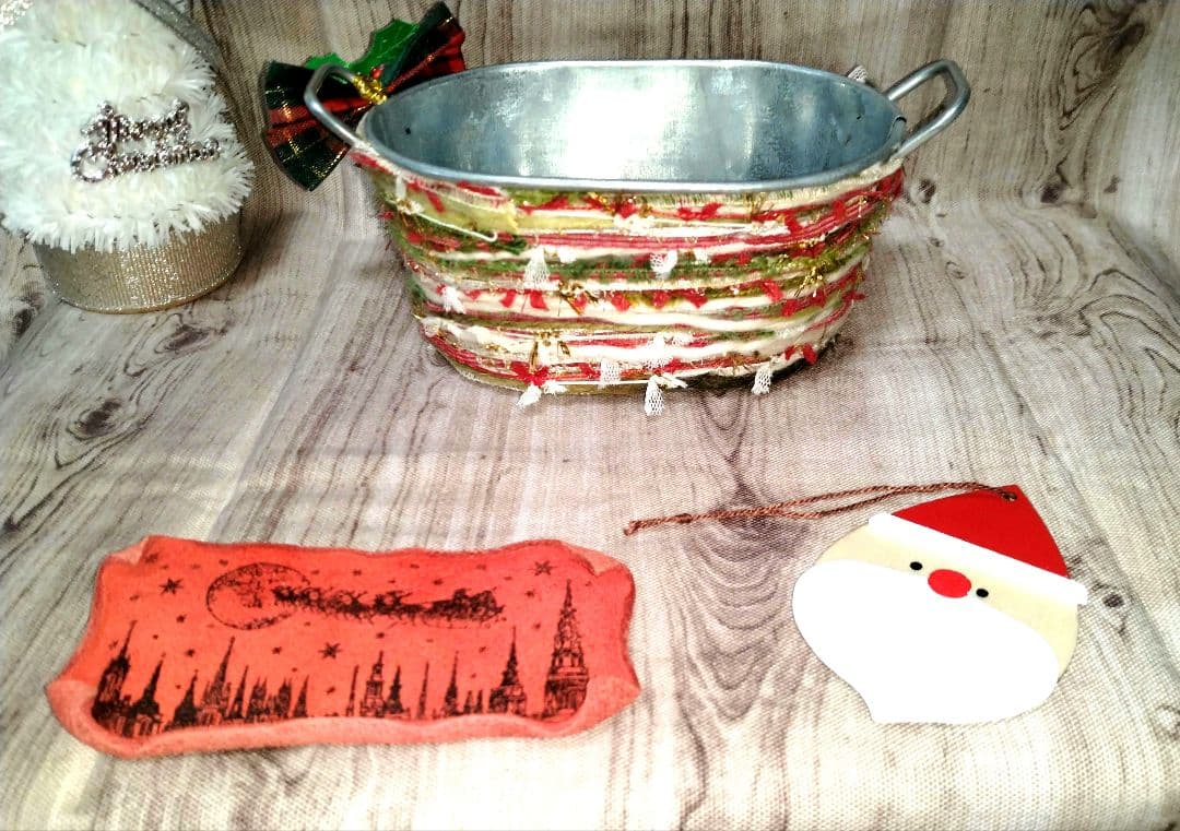 Ａタイプ　クリスマスバージョン　引き揃え糸リメ缶タグセット