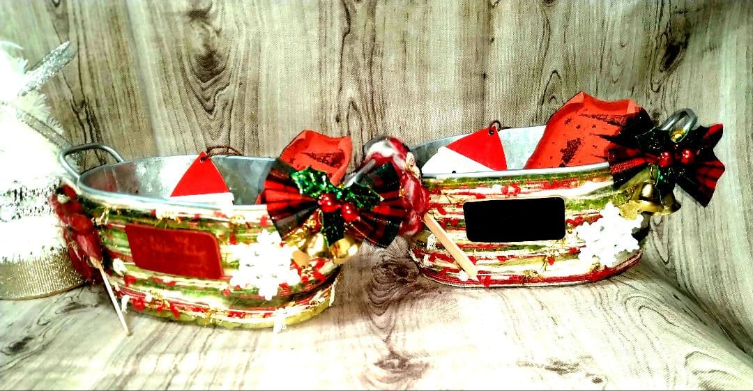 Ａタイプ　クリスマスバージョン　引き揃え糸リメ缶タグセット