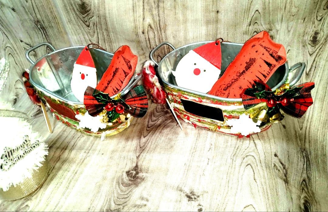 Ａタイプ　クリスマスバージョン　引き揃え糸リメ缶タグセット