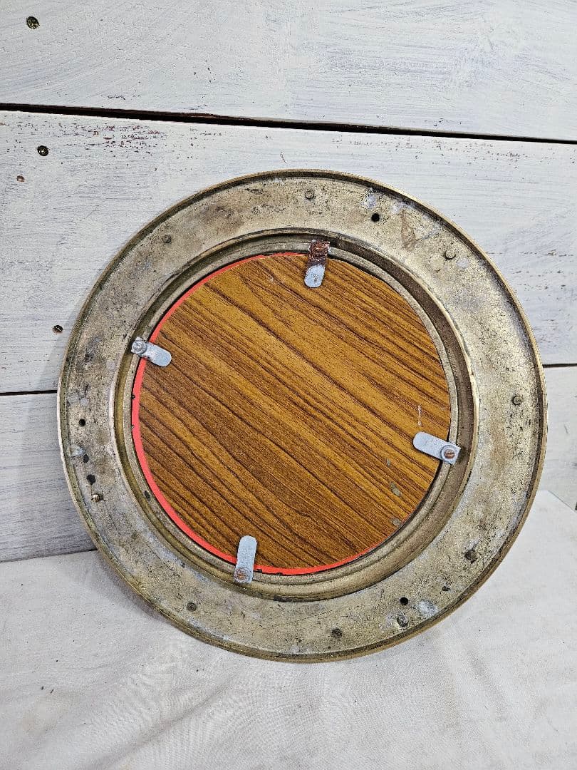 アンティーク 船舶用窓 ウォールミラー 船窓鏡 丸窓 真鍮製 ヴィンテージ