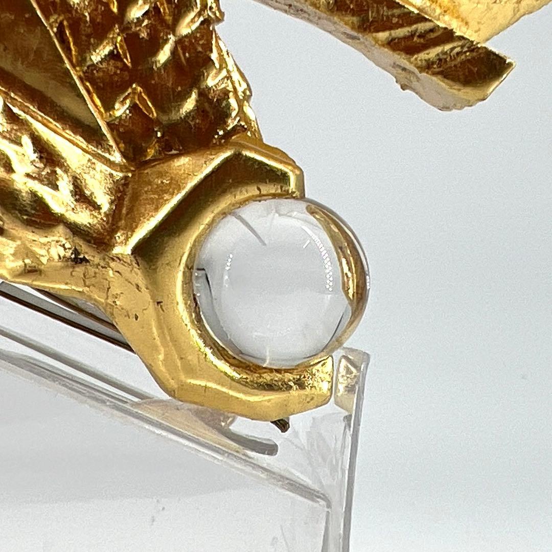 端午の節句　飾竜頭木彫金箔張り水晶玉付き