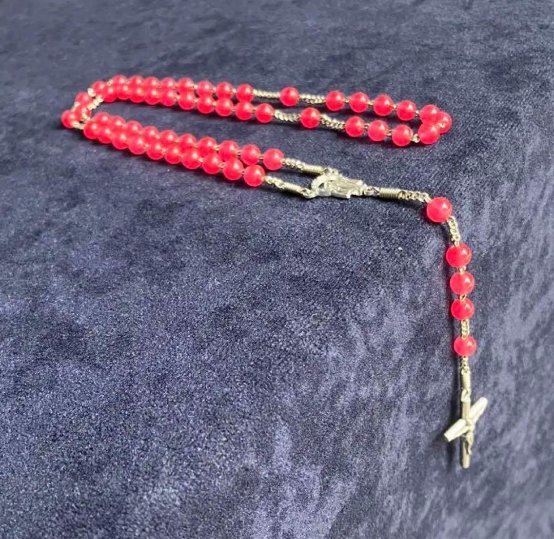 カトリック ロザリオ 手編み ピンクメノウ 長崎編み - メルカリ