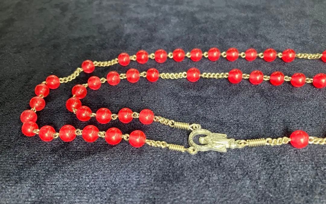 カトリック ロザリオ 手編み ピンクメノウ 長崎編み - メルカリ