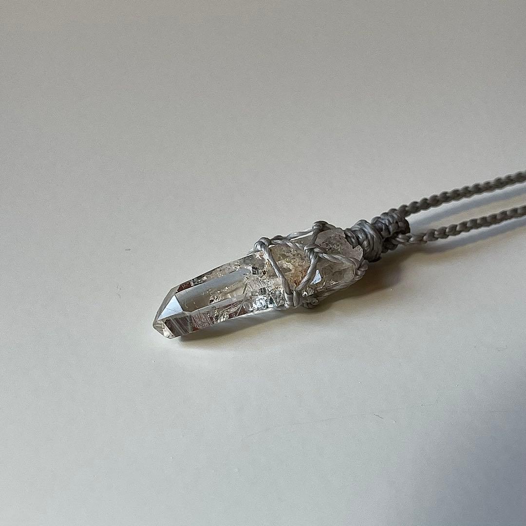 ヒマラヤ水晶 ガネッシュヒマール ＊ マクラメペンダント ネックレス