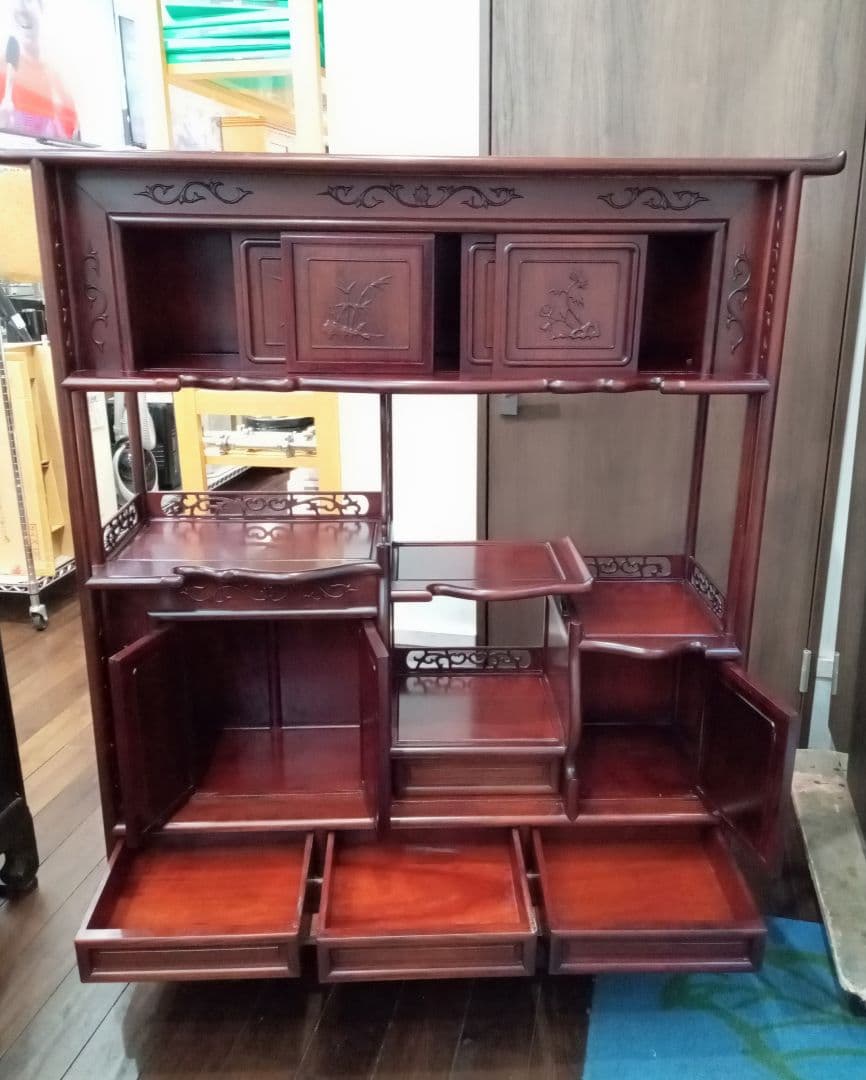 【北九州市・福岡市限定】飾り棚　唐木【配達に設置込み】