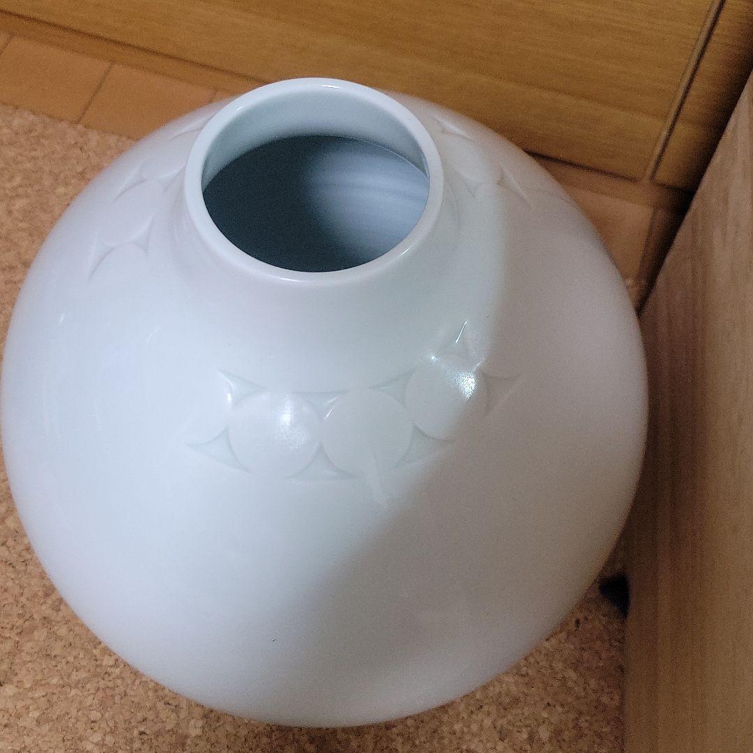 静風舍 副島微美子 大きめ白磁 花器/壺 作家物