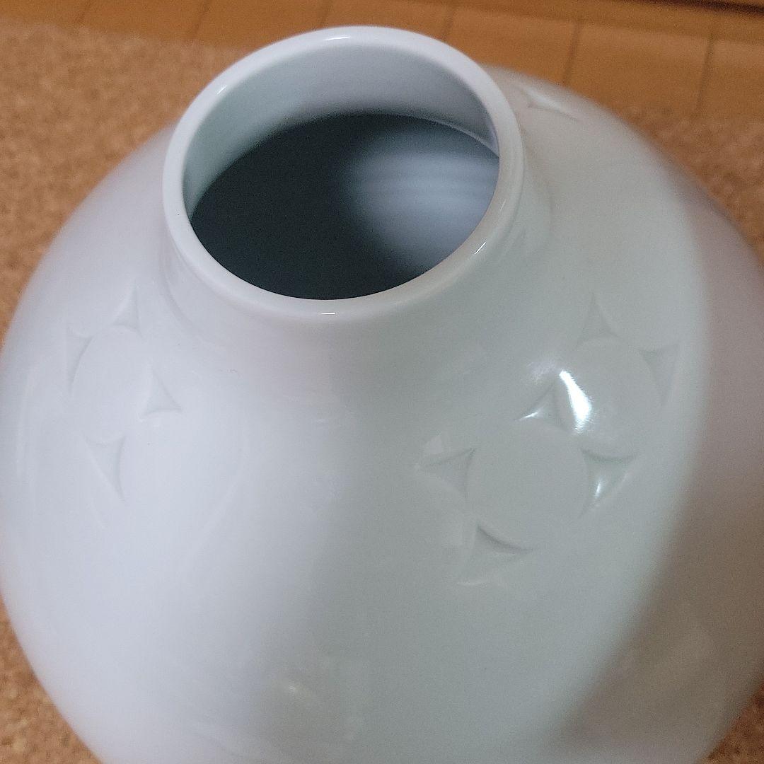 静風舍 副島微美子 大きめ白磁 花器/壺 作家物