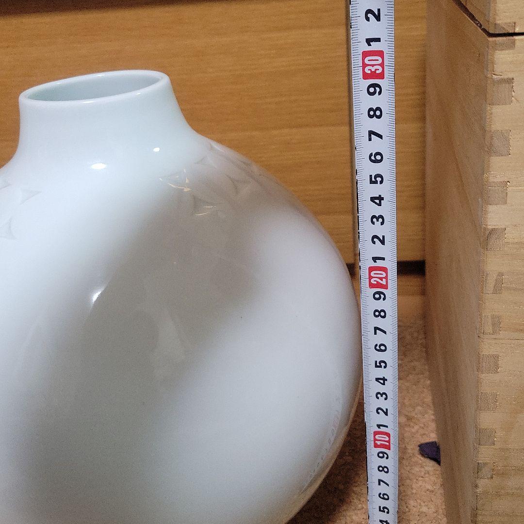 静風舍 副島微美子 大きめ白磁 花器/壺 作家物