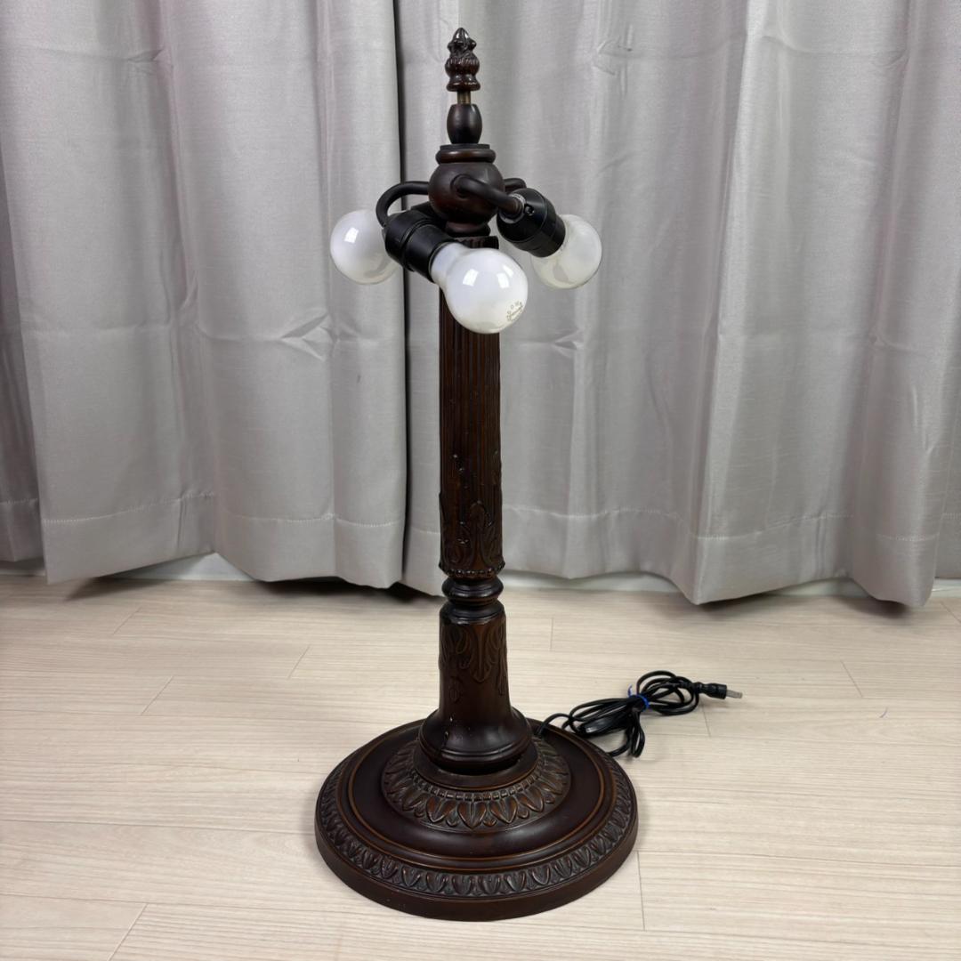 高さ約60㎝ アンティーク ヴィンテージ ステンドランプ 3灯 りんご