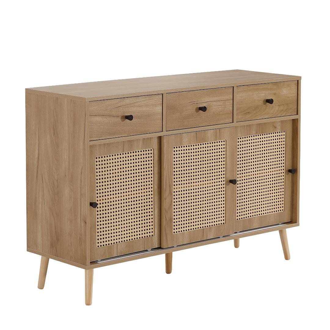 人気再入荷！サイドボード チェストラタン調　収納棚 整理タンス 北欧　収納 箪笥