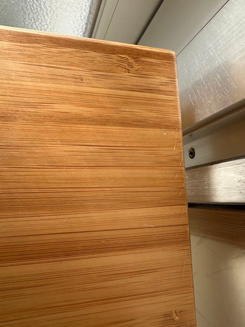 IKEA LILLÅSEN リルオーセン バンブーデスク ホワイト脚 3引き出し