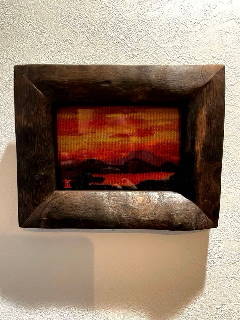 フレミッシュ織　額付　（北欧　スウェーデン織物）