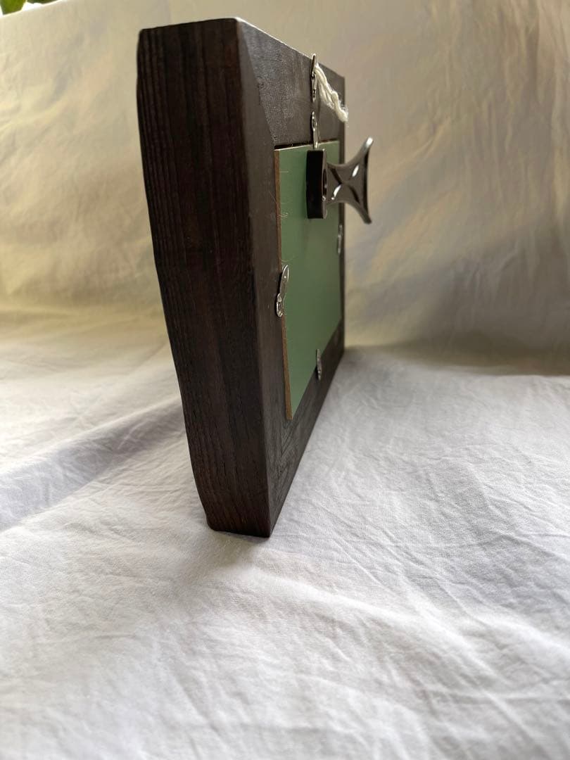 フレミッシュ織　額付　（北欧　スウェーデン織物）