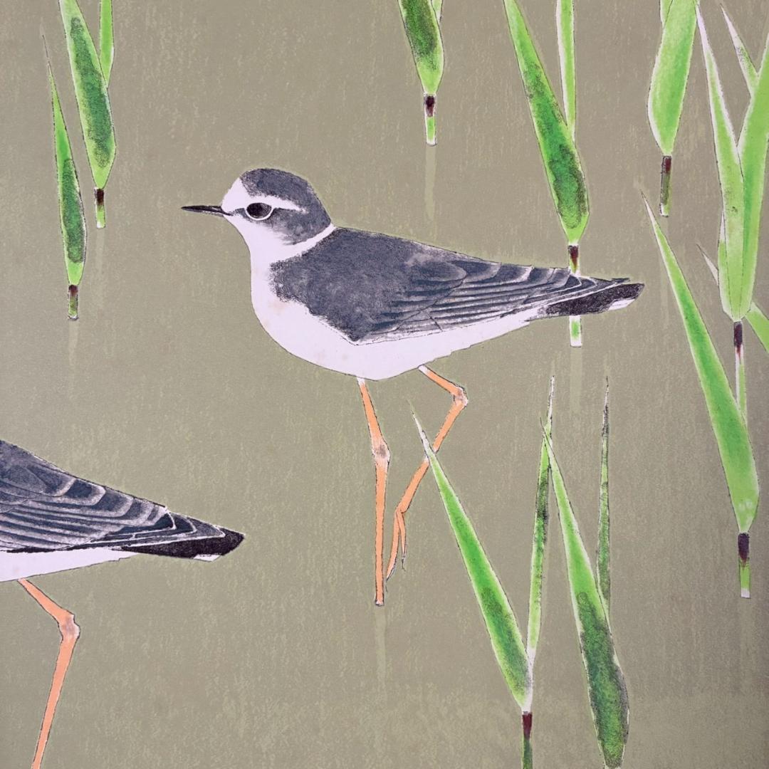 上村淳之「春汀」リトグラフ 直筆サイン・印章・発行証有 古径額 上村