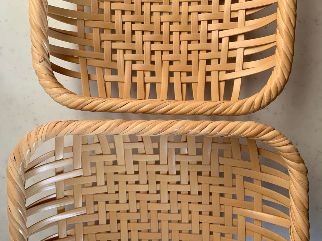 竹聲館　盛りかご　網代編み　正方形