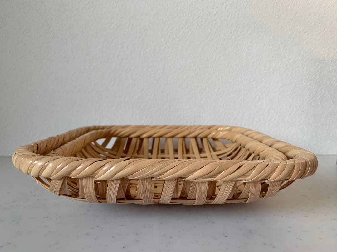 竹聲館　盛りかご　網代編み　正方形