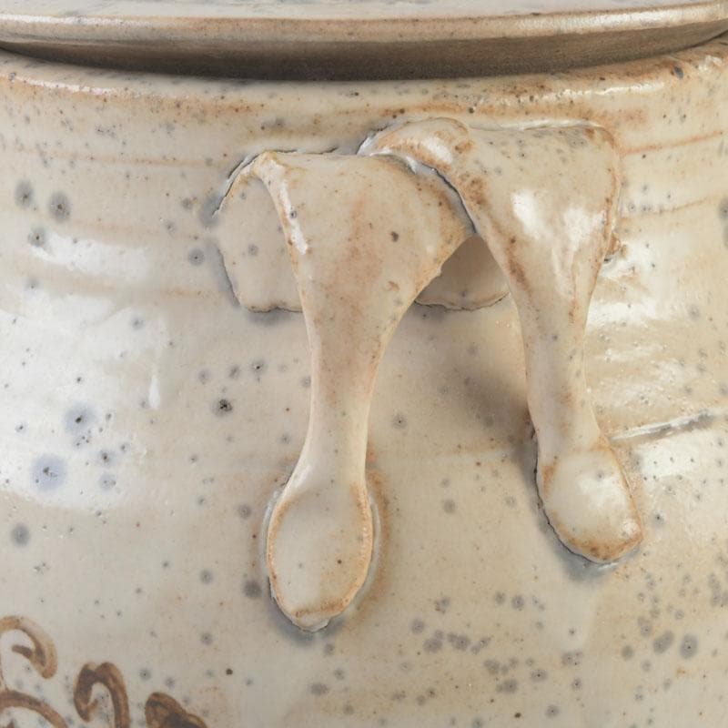 中国 磁州窯 鉄絵 花草文 高麗水指 共箱 V 9891A 掌中緑陰