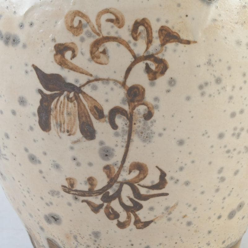 中国 磁州窯 鉄絵 花草文 高麗水指 共箱 V 9891A - メルカリ