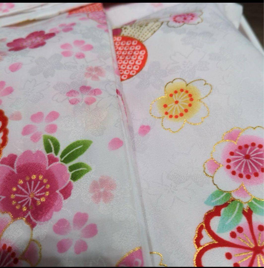 753 七五三衣装 ピンク 花柄 着物　3歳　女の子