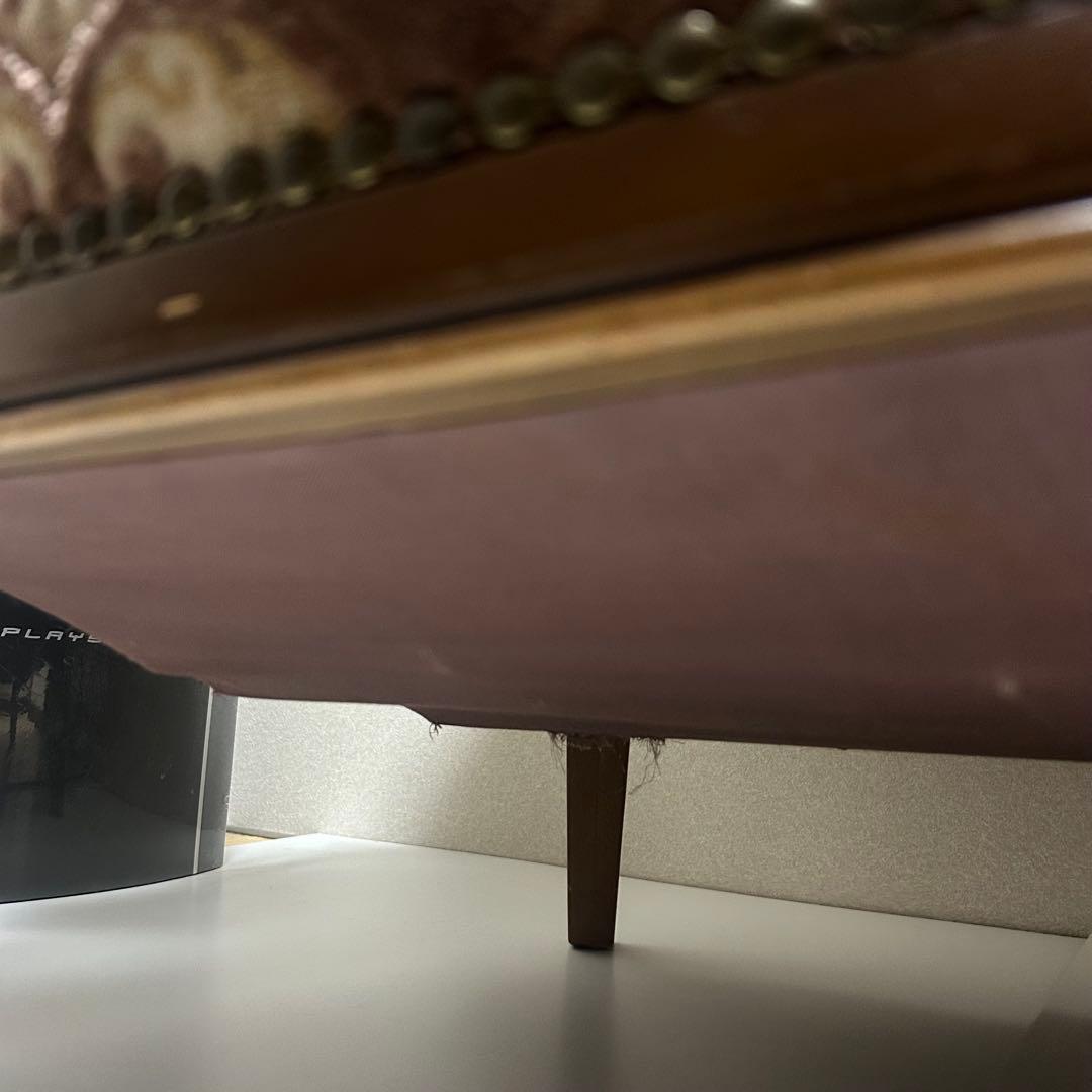 アンティーク　カリモク 猫足ソファ 2人掛け 金華山 鋲打ち　ピンク　送料込み