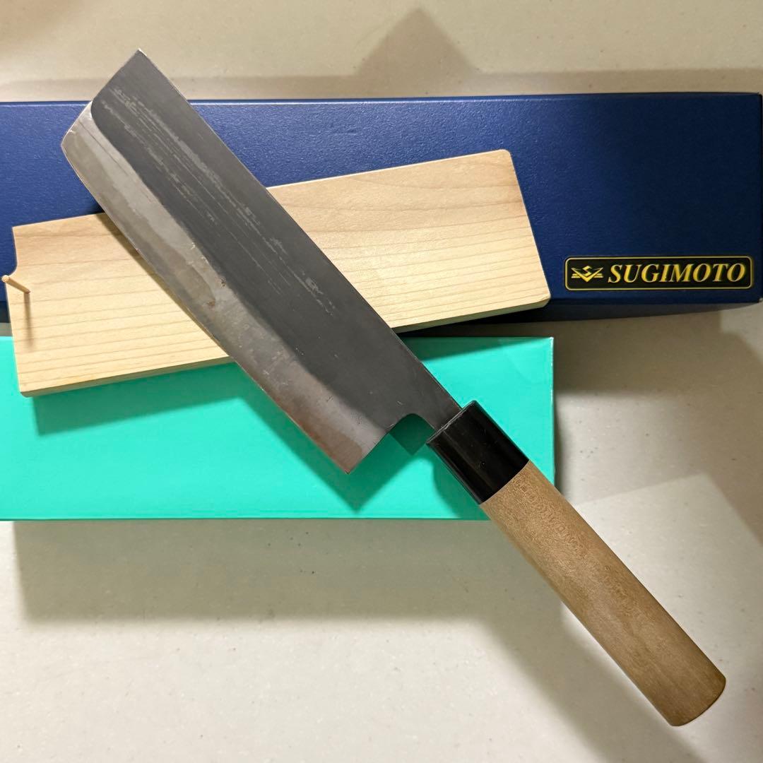 東京杉本 菜切包丁 木製ケース＋砥石付き