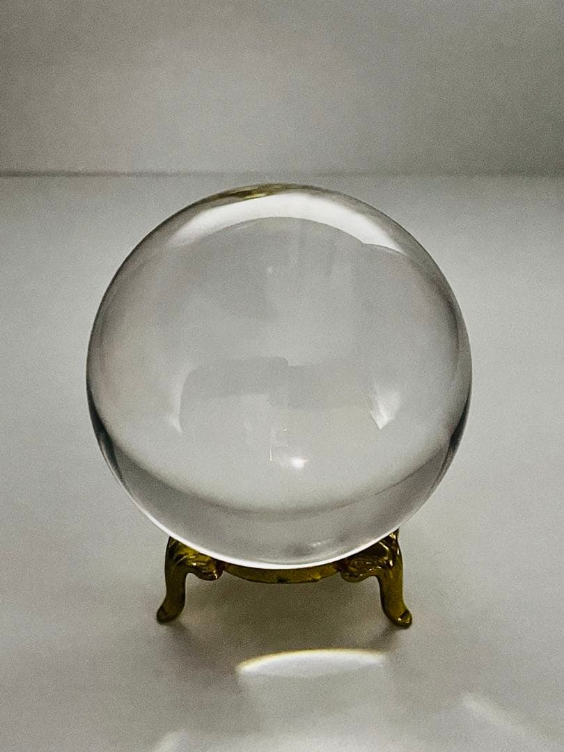 天然水晶球 57.4mm(一寸九分) AAA級 完全無瑕 無色透明 鑑別書付