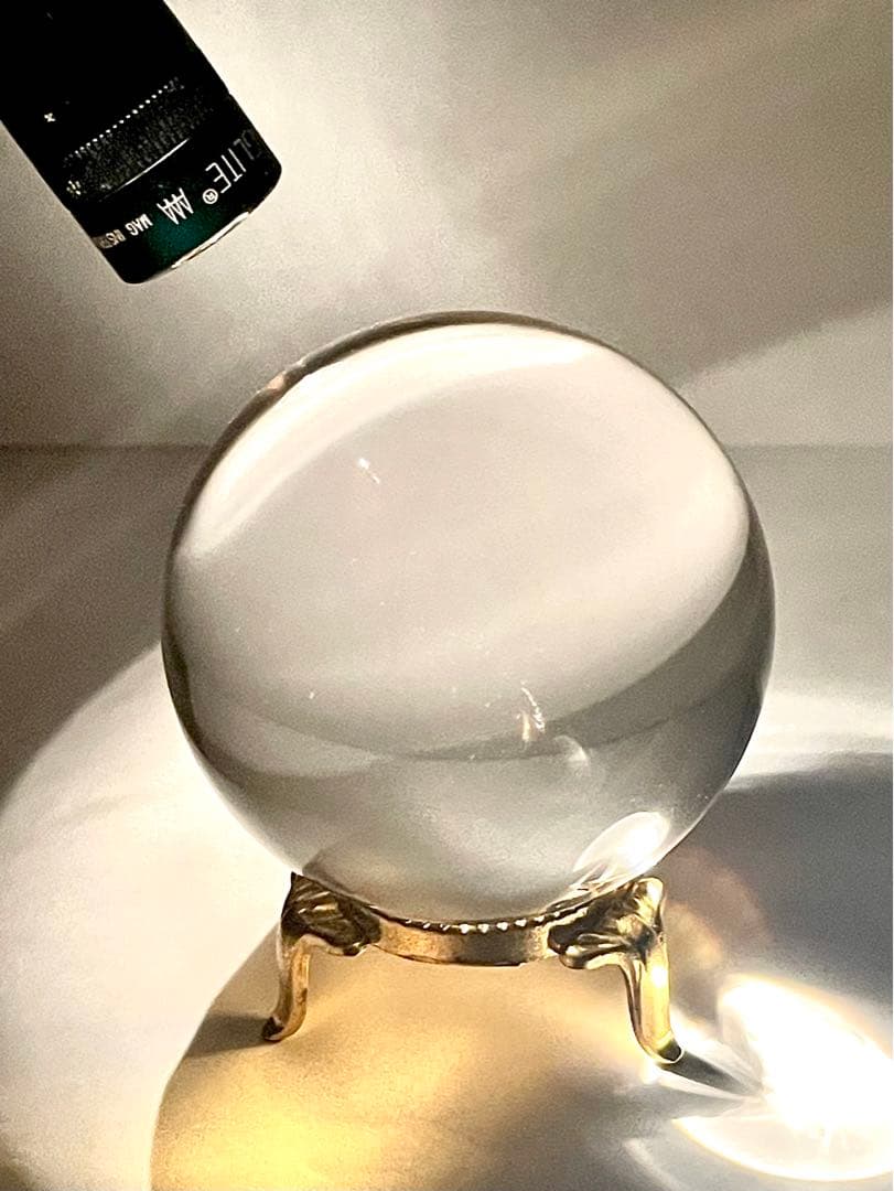 天然水晶球 57.4mm(一寸九分) AAA級 完全無瑕 無色透明 鑑別書付