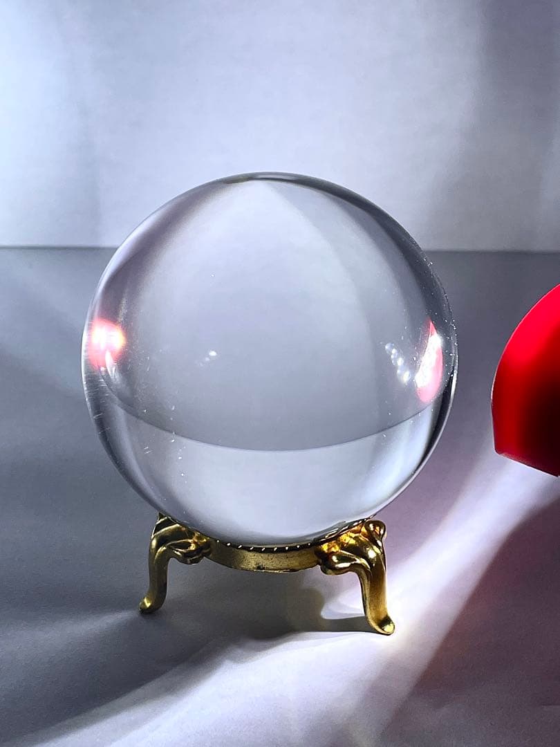 天然水晶球 57.4mm(一寸九分) AAA級 完全無瑕 無色透明 鑑別書付