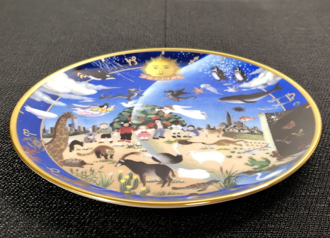 ノリタケ　2001年　パンダ　WWF 記念プレート