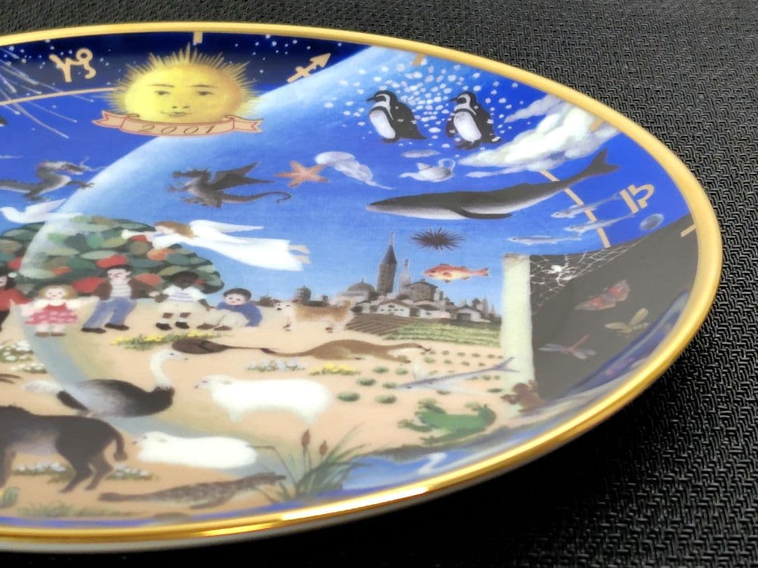 ノリタケ　2001年　パンダ　WWF 記念プレート