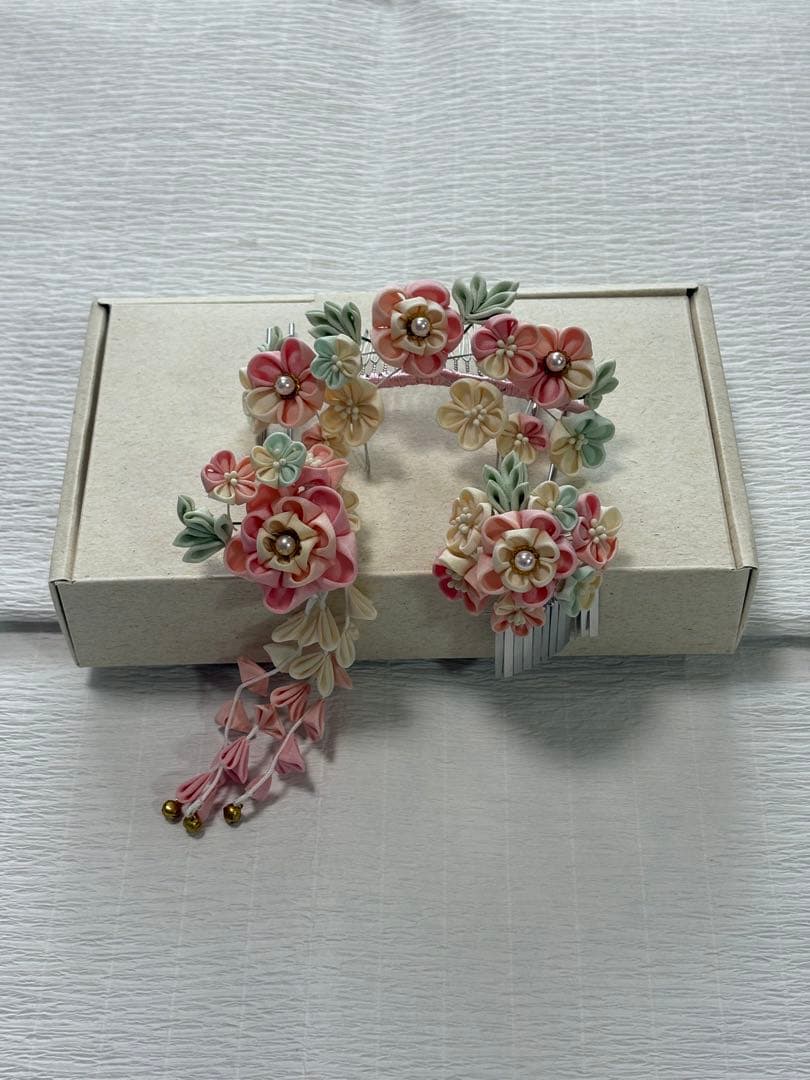 七五三に♡日本髪 髪飾り くすみカラー かんざしとかのこセット