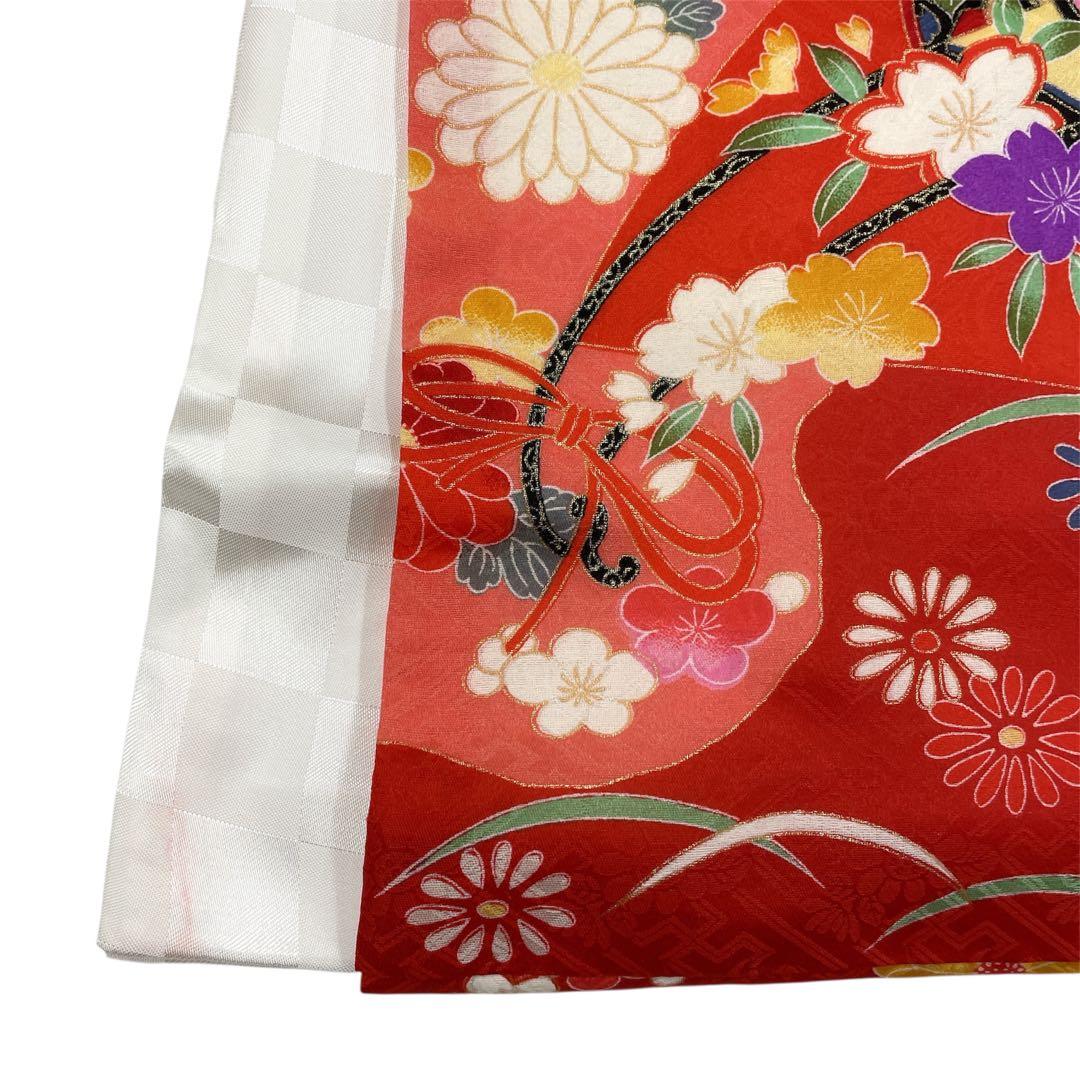 ◎mk-3497　七五三　女の子　着物・襦袢・帯揚げセット　3歳　　12-15