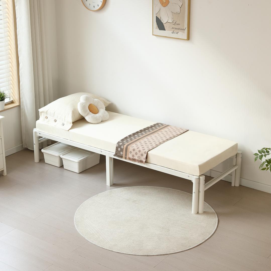 【ホワイト】ディベッド 伸長式ベッド シングル セミダブル 2way 伸縮 収納