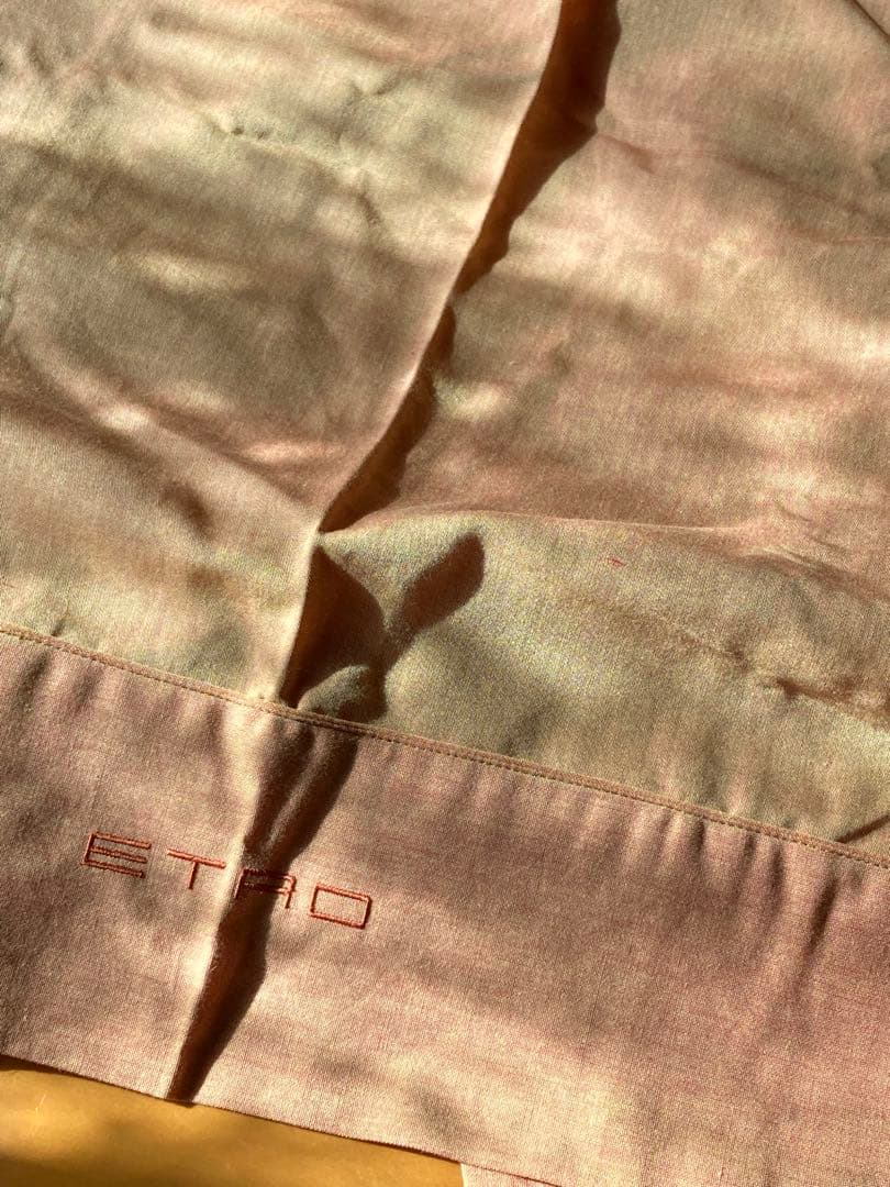 【未使用】ETRO エトロ×西川★フラットシーツS★185×275 綿麻★日本製