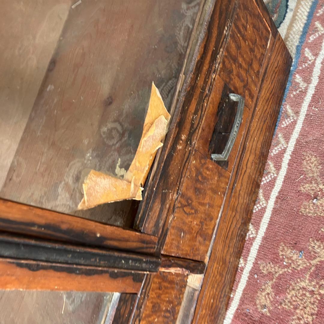 昭和レトロ 古家具 ガラス戸 木製キャビネット 食器棚 飾り棚 サイドボード古材