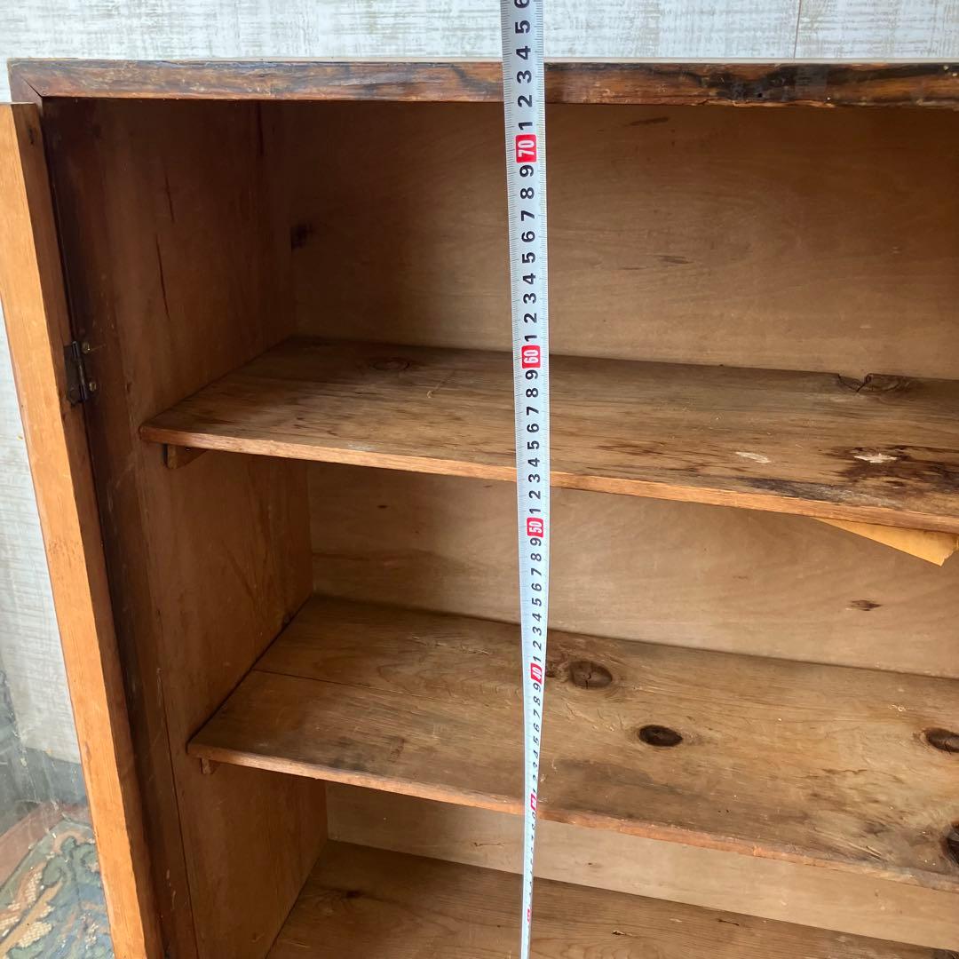 昭和レトロ 古家具 ガラス戸 木製キャビネット 食器棚 飾り棚 サイドボード古材