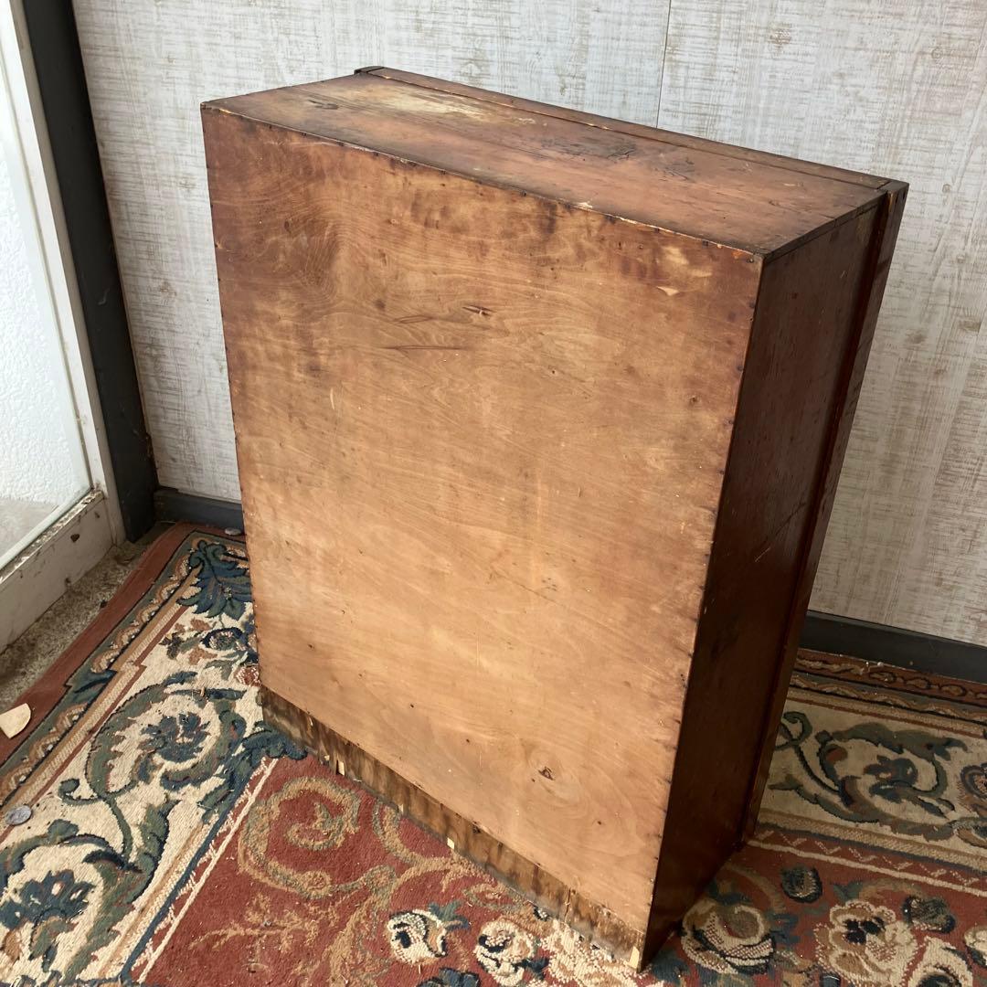 昭和レトロ 古家具 ガラス戸 木製キャビネット 食器棚 飾り棚 サイドボード古材