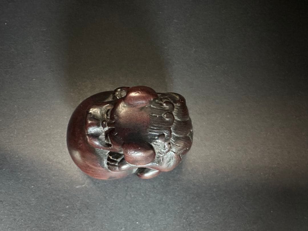 【根付(netsuke)】犬の根付　木製　江戸時代