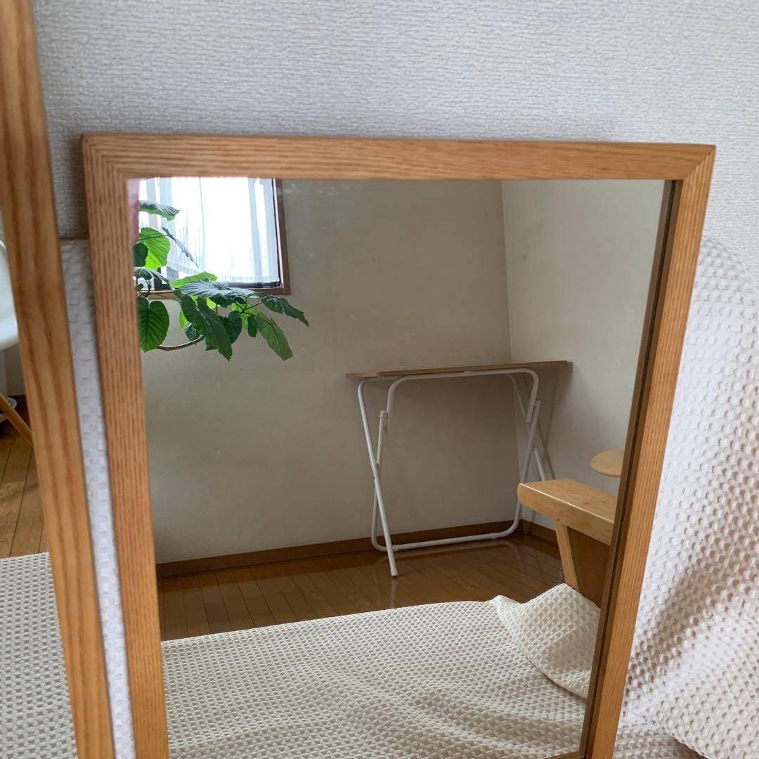 「無印」　鏡　 2個セット　まとめ売り　タモ材　縦横可