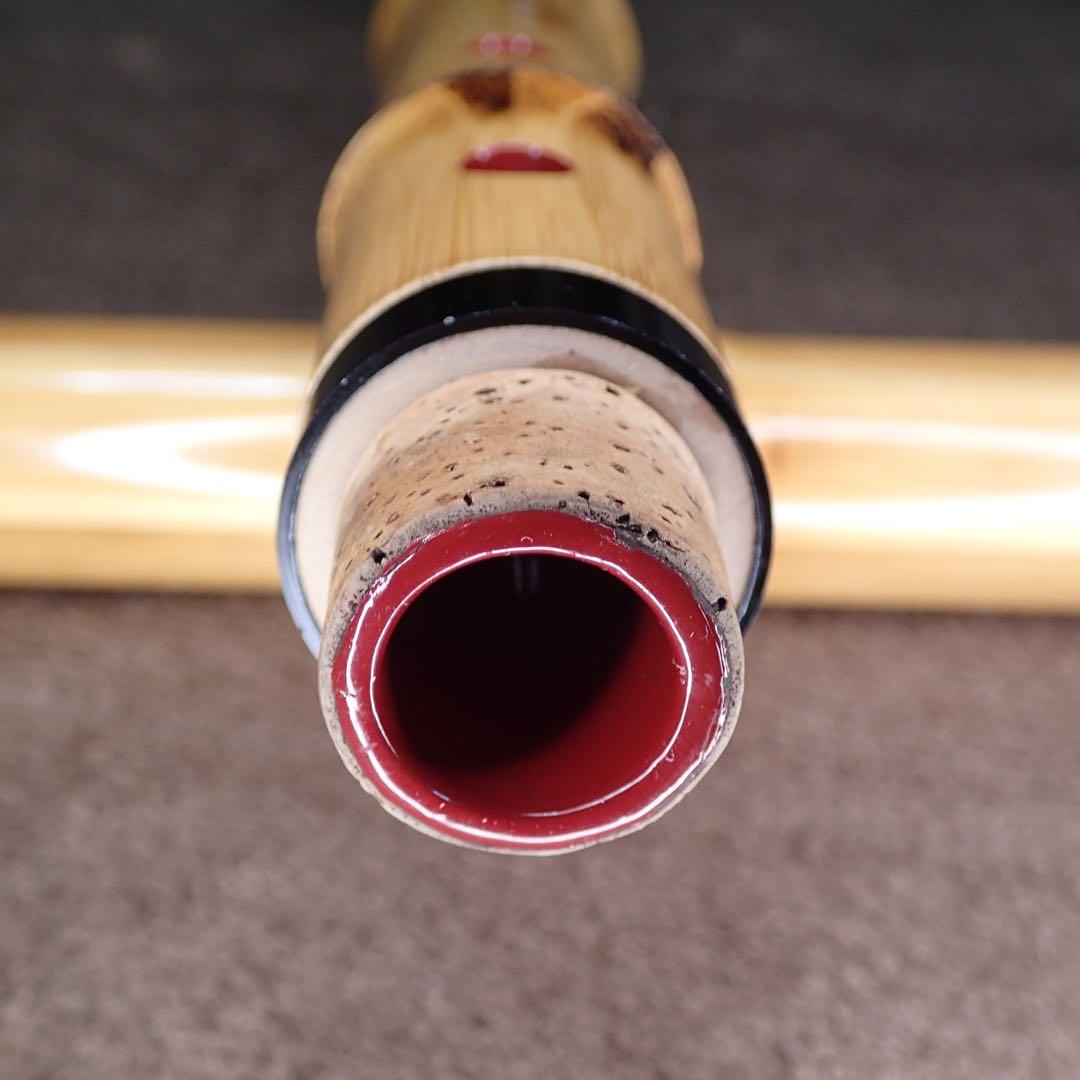 尺八 高級合竹曲管 蝴蝶 琴風調 二印 ２尺１寸(正律管)