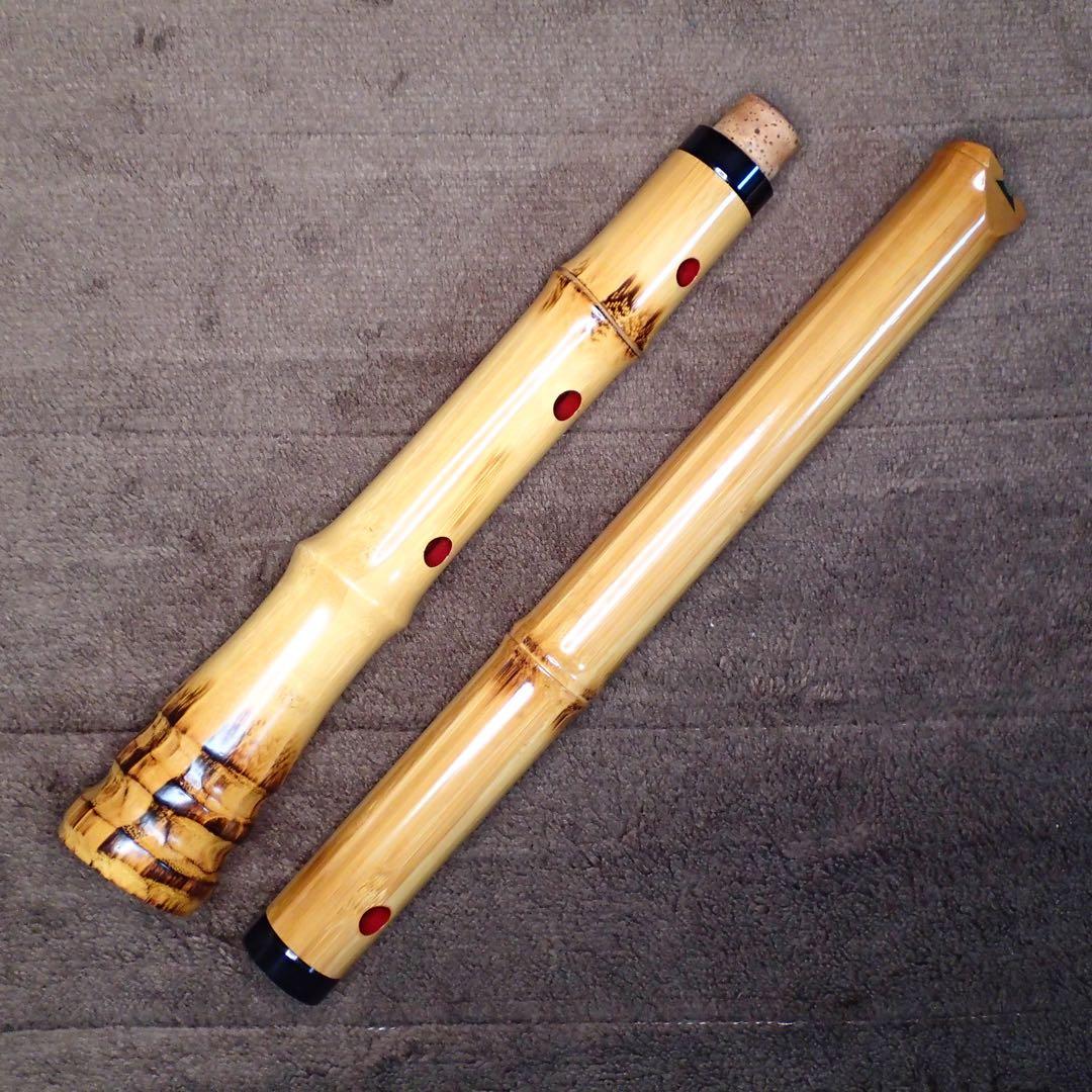 尺八 高級合竹曲管 蝴蝶 琴風調 二印 ２尺１寸(正律管)