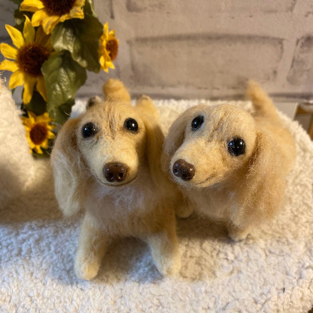 羊毛フェルト ミニチュアダックス 羊毛フェルト