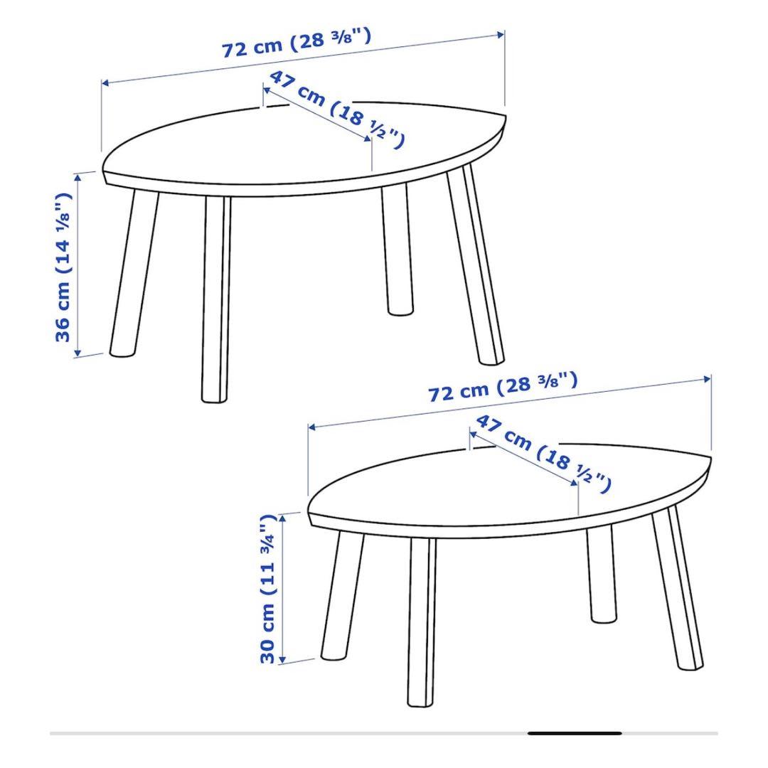 IKEAのSTOCKHOLM ネストテーブル 2点セット