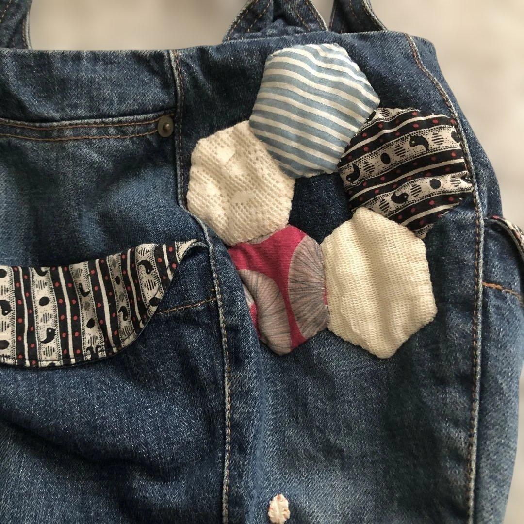 WAFFLISH WAFFLE デニムパッチワークトートバッグ - メルカリ