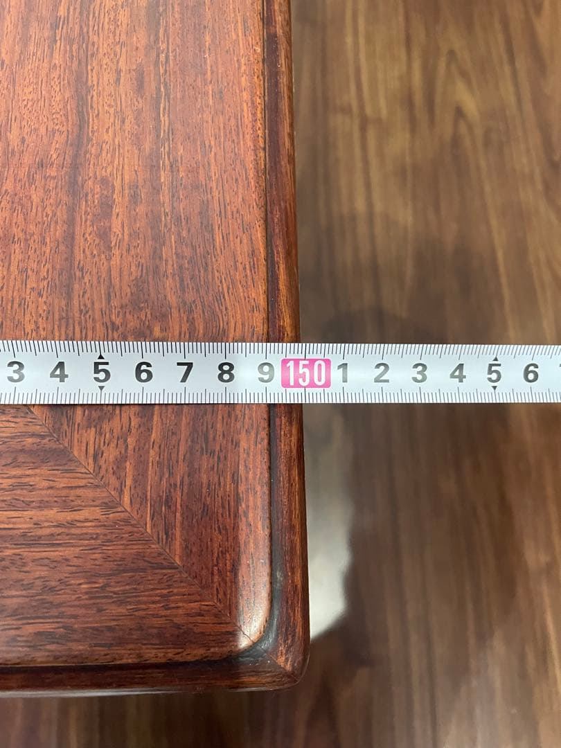 高級唐木　獅子龍彫刻付漆仕上長座卓　150cm幅テーブル一枚板 たのメル便‼️