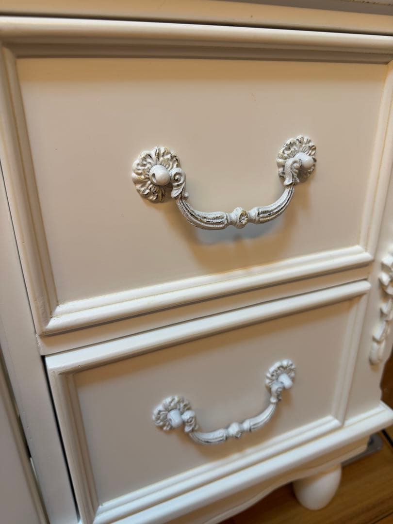 アンティーク調 テレビ台 白塗り