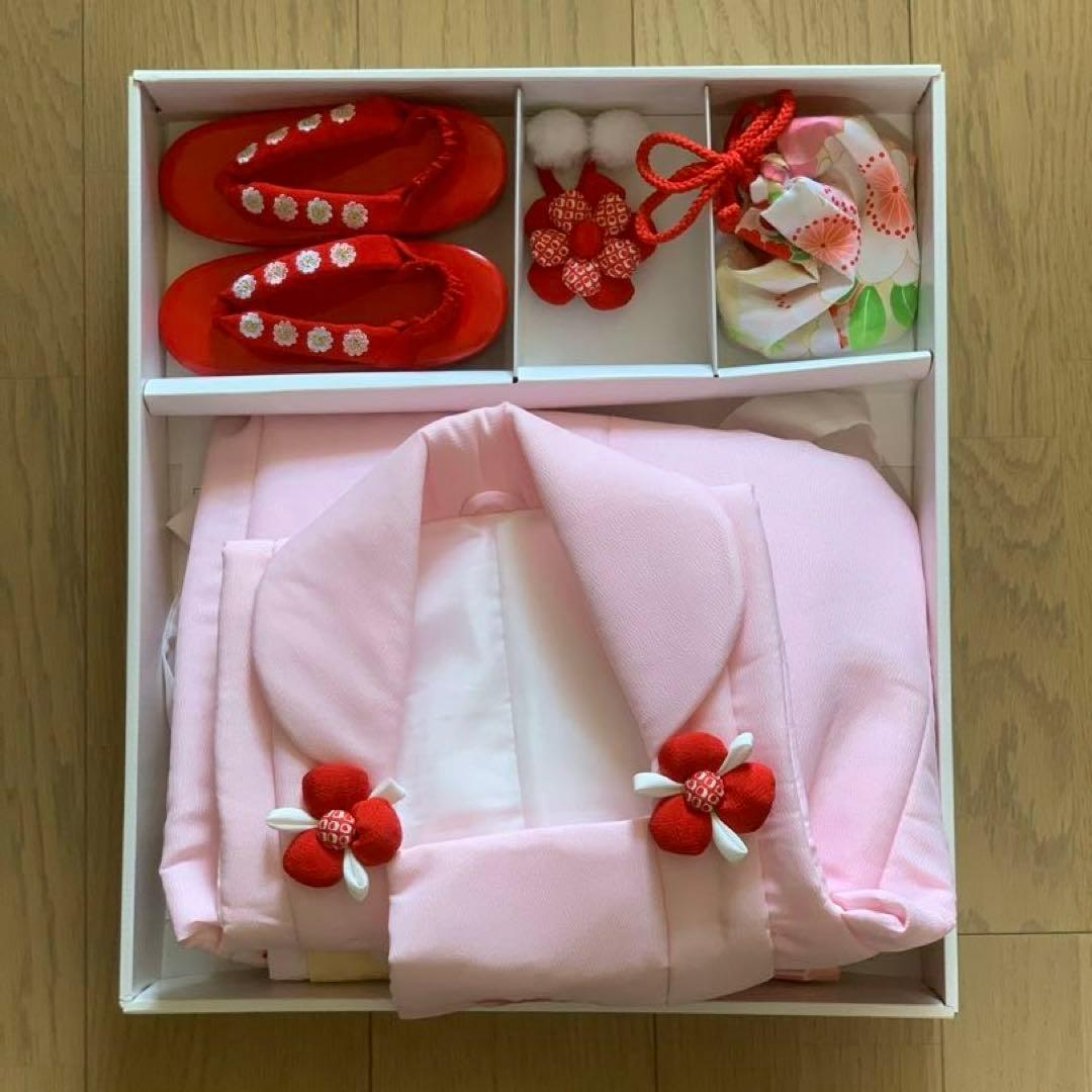 七五三 花柄 ピンク 花ひめ 被布 着物 被布セット