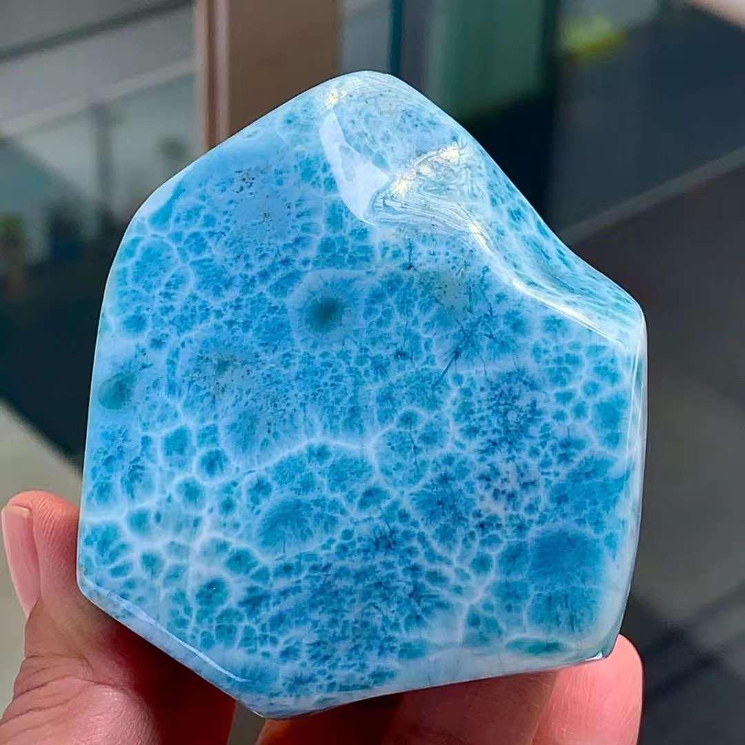 198.2g 天然無処理　ラリマー  置物(原石)